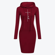 Autumn Winter Women Hoodies Sweatshirts Long-sleeved Dress