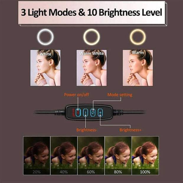 LED Selfie Photography Ring Light Tripod Makeup Light