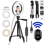 LED Selfie Photography Ring Light Tripod Makeup Light