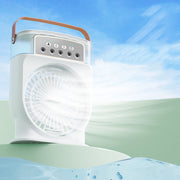 Portable USB Air Conditioner Cooling Fan With 5 Sprays 7 Color Light