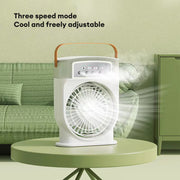 Portable USB Air Conditioner Cooling Fan With 5 Sprays 7 Color Light